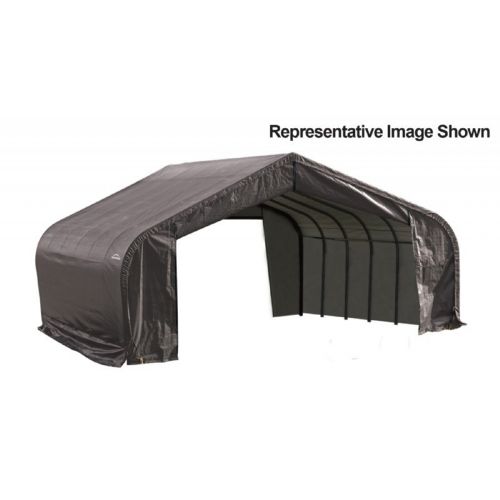 Peak Style Storage Shelter, 2-3/8" Frame, Gray Cover 22 × 28 × 13 ft. 82243