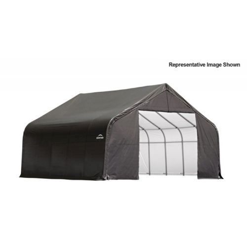 Peak Style Storage Shelter, 2-3/8" Frame, Gray Cover 30 × 20 × 16 ft. 86043