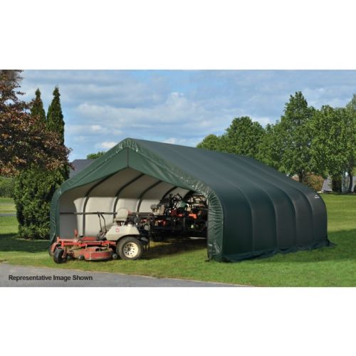 Peak Style Storage Shelter, 2-3/8" Frame, Green Cover 18 × 24 × 12 ft. 80021