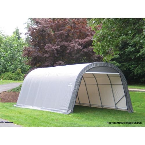 Round Style Storage Shelter, 1-5/8" Frame, Gray Cover 13 × 20 × 10 ft. 73332