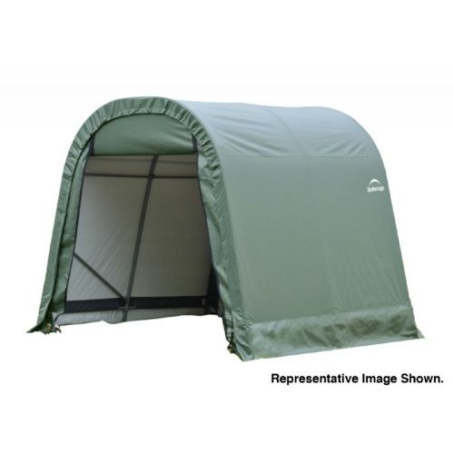 Round Style Storage Shelter, 1-5/8" Frame, Green Cover 10 × 12 × 8 ft. 77814