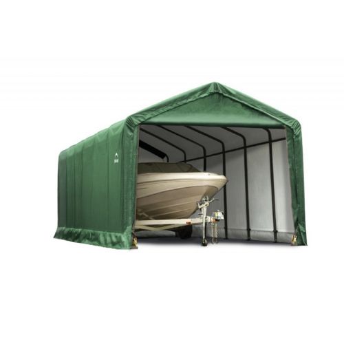 ShelterTube Storage Shelter, 2" 7-Rib Frame, Green Cover 12 × 30 × 11 ft. 62811