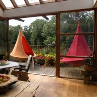 Outdoor hammocks, garden, backyard, camping