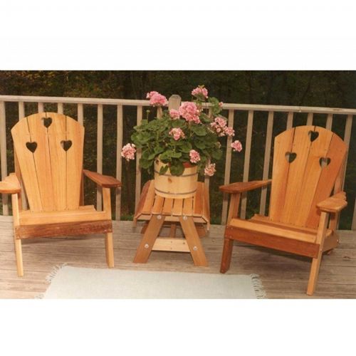 Cedar Country Hearts Adirondack Chair Collection Natural WRF5100CHSETCVD