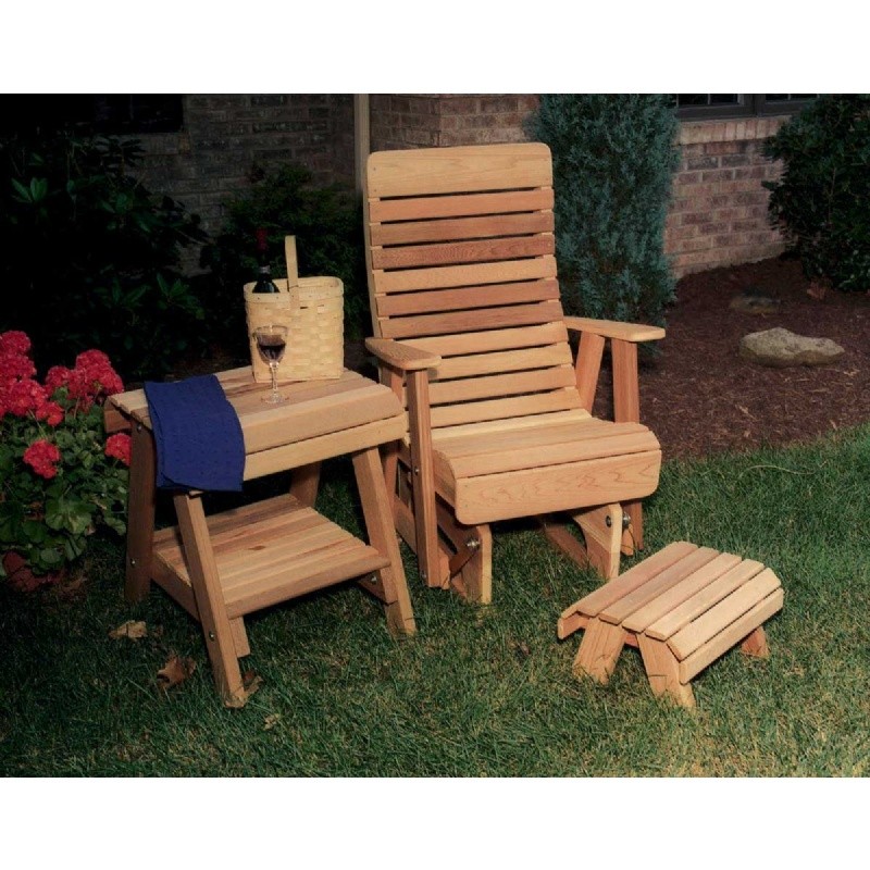 Cedar Twin Ponds Rocking Glider Chair Set Natural WRF1230SETCVD CozyDays