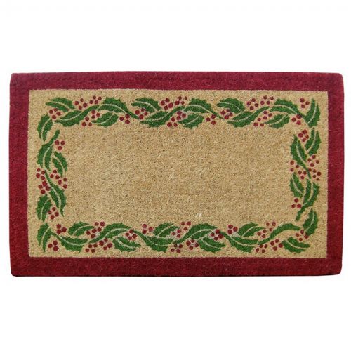 Heavy Duty Coir Mat with Holly Ivy Border 22" × 36" NH-O2244