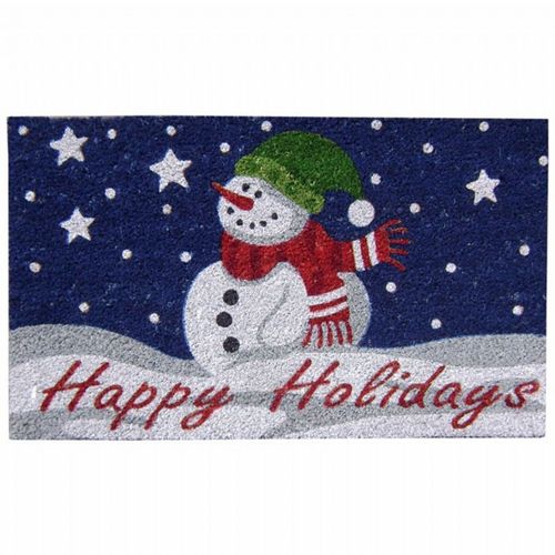 SuperScraper Vinyl Coir Doormat with Happy Holidays 18" × 30" NH-33016
