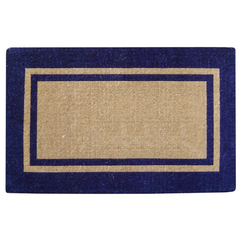 Heavy Duty Coir Mat with Navy Blue Double Picture Frame 22" × 36" NH