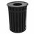 Witt Outdoor 50 Gal. Trash Receptacle Black Steel with Flat Top W-M5001-FT