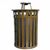 Witt Outdoor 50 Gal. Trash Receptacle Brown Steel with Ash Top W-M5001-AT