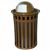 Witt Outdoor 50 Gal. Trash Receptacle Brown Steel with Dome Top W-M5001-DT