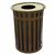 Witt Outdoor 50 Gal. Trash Receptacle Brown Steel with Flat Top W-M5001-FT