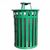 Witt Outdoor 50 Gal. Trash Receptacle Green Steel with Ash Top W-M5001-AT