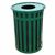 Witt Outdoor 50 Gal. Trash Receptacle Green Steel with Flat Top W-M5001-FT