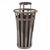 Witt Outdoor Trash Receptacle 24 Gal. Brown Steel with Rain Cap W-M2401-RC