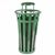 Witt Outdoor Trash Receptacle 24 Gal. Green Steel with Rain Cap W-M2401-RC