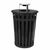 Witt Outdoor Trash Receptacle 36 Gal. Black Steel with Ash Top W-M3601-AT