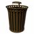 Witt Outdoor Trash Receptacle 36 Gal. Brown Steel with Rain Cap - Wydman W-WC3600-RC