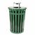 Witt Outdoor Trash Receptacle 36 Gal. Green Steel with Ash Top W-M3601-AT
