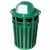 Witt Outdoor Trash Receptacle and 36 Gal. Green Steel with Dome Top W-M3600-R-DT