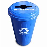 Witt Indoor Combo Recycling Container 20 Gal. Recycle Blue Steel W-10-1CTDB