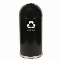 Witt Indoor Dometop Recycling Container 15 Gal. Black Steel W-415DTBK-R