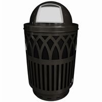 Witt Outdoor Covington Can 40 Gal. Black Steel with Dome Top W-COV40P-DT