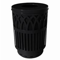 Witt Outdoor Covington Can 40 Gal. Black Steel with Flat Top W-COV40P-FT