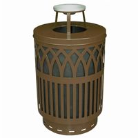 Witt Outdoor Covington Can 40 Gal. Brown Steel with Ash Top W-COV40P-AT
