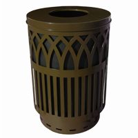 Witt Outdoor Covington Can 40 Gal. Brown Steel with Flat Top W-COV40P-FT