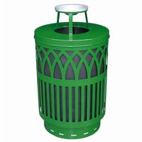 Witt Outdoor Covington Can 40 Gal. Green Steel with Ash Top W-COV40P-AT