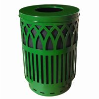 Witt Outdoor Covington Can 40 Gal. Green Steel with Flat Top W-COV40P-FT