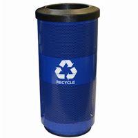 Witt Outdoor Perforated Recycling Receptacle 20 Gal. Blue Streak II Steel W-SC20-01-RC