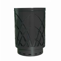 Witt Outdoor Sawgrass Can 40 Gal. Black Steel with Flat Top W-SAW40P-FT