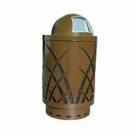 Witt Outdoor Sawgrass Can 40 Gal. Brown Steel with Dome Top W-SAW40P-DT