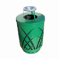 Witt Outdoor Sawgrass Can 40 Gal. Green Steel with Ash Top W-SAW40P-AT