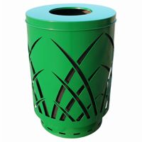 Witt Outdoor Sawgrass Can 40 Gal. Green Steel with Flat Top W-SAW40P-FT