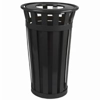 Witt Outdoor Trash Receptacle 24 Gal. Brown Steel with Flat Top W-M2401-FT
