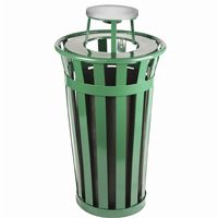 Witt Outdoor Trash Receptacle 24 Gal. Green Steel with Ash Top W-M2401-AT