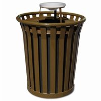 Witt Outdoor Trash Receptacle 36 Gal. Brown Steel with Ash Top - Wydman W-WC3600-AT