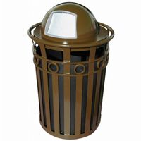 Witt Outdoor Trash Receptacle and 36 Gal. Brown Steel with Dome Top W-M3600-R-DT