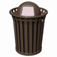 Witt Outdoor Trash Receptacle 36 Gal. Brown Steel with Dome Top - Wydman W-WC3600-DT