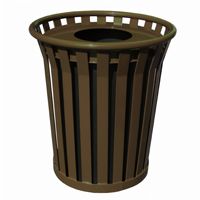 Witt Outdoor Trash Receptacle 36 Gal. Brown Steel with Flat Top - Wydman W-WC3600-FT