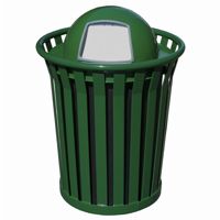 Witt Outdoor Trash Receptacle 36 Gal. Green Steel with Dome Top - Wydman W-WC3600-DT