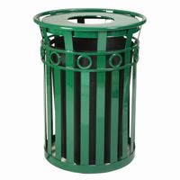 Witt Outdoor Trash Receptacle 36 Gal. Green Steel with Flat Top - Decorative W-M3600-R-FT