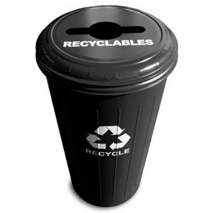 Witt Indoor Combo Recycling Container 20 Gal. Black Steel W-10-1CTBK