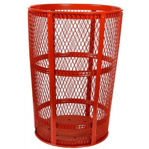 Witt Outdoor Expanded Metal Receptacle 48 Gal. Red Steel W-EXP-52