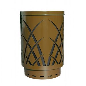 Witt Outdoor Sawgrass Can 40 Gal. Brown Steel with Flat Top W-SAW40P-FT