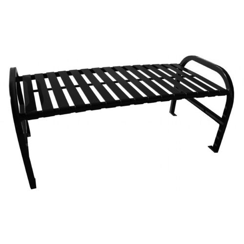 Witt Backless Outdoor Bench Black Steel 4 Feet Straight W-M4-BBS-BK