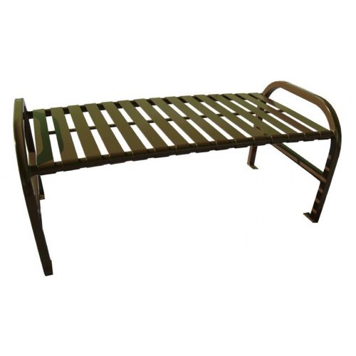 Witt Backless Outdoor Bench Brown Steel 4 Feet Straight W-M4-BBS-BN